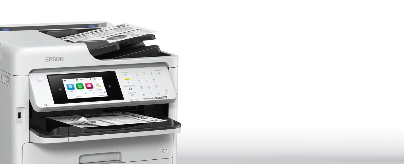 Impresora multifunción Epson WorkForce Pro WF-M5899 imprimiendo documentos